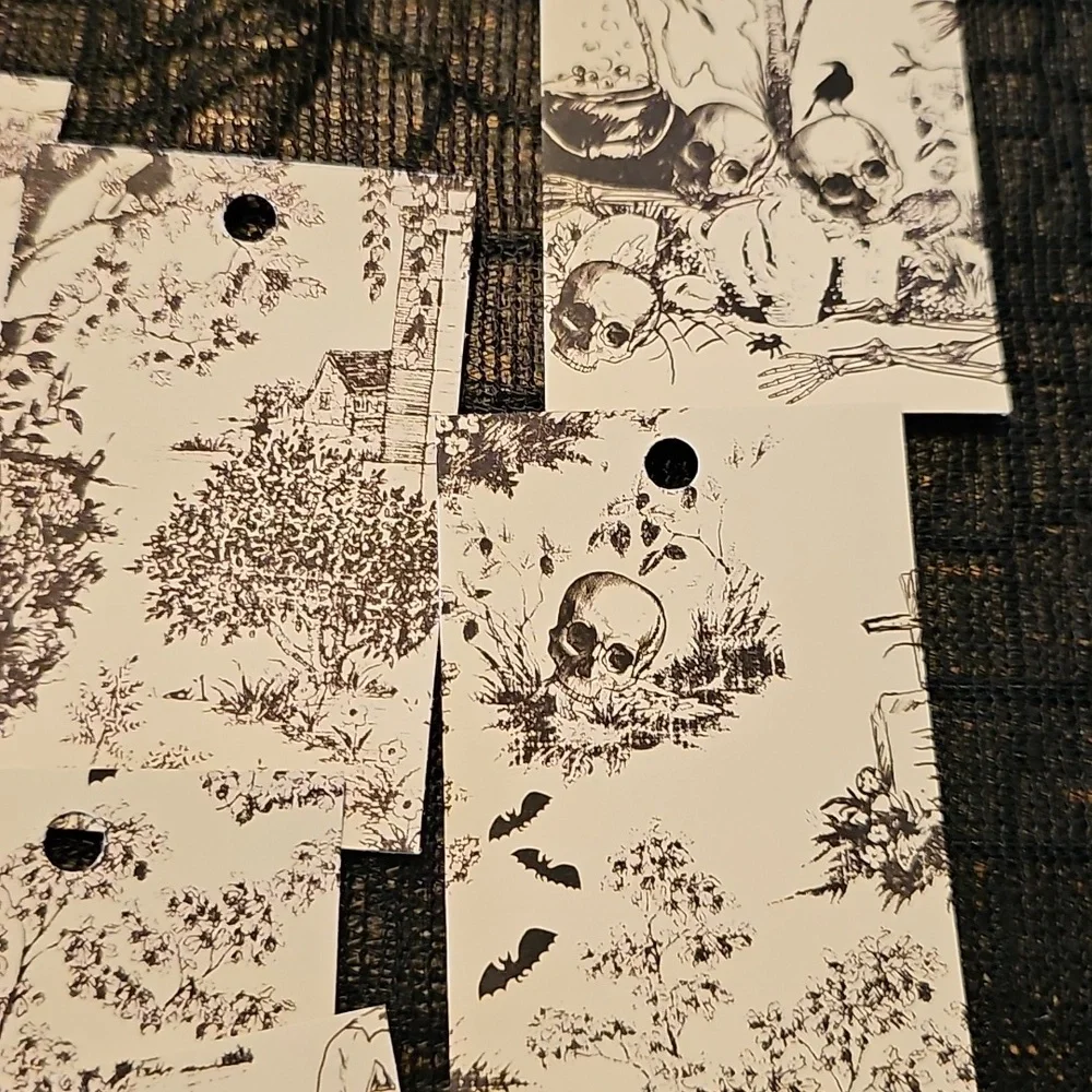Halloween Themed Hand Cut Cardstock Gift Tags Set Of 40 2x3